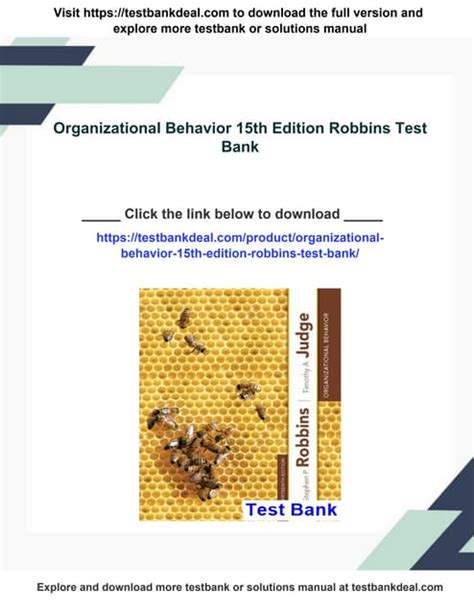 organizational behavior robbins 15th edition practice test Epub
