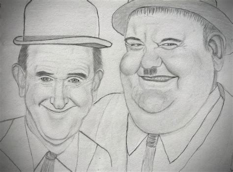 original art comical head sketches laurel and hardy