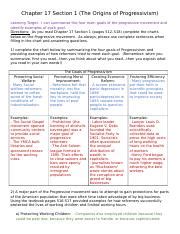 origins of progressivism section 17 guided Doc