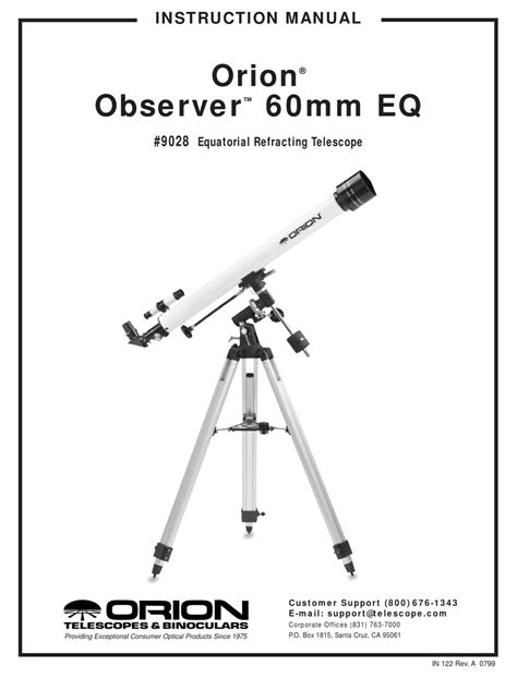 orion 24762 telescopes owners manual PDF