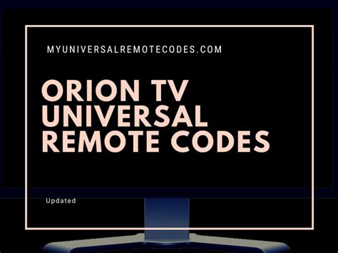 orion tv remote codes Reader