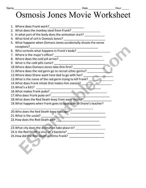 osmosis jones video worksheet answers Reader