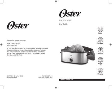 oster 20 quart roaster oven instruction manual PDF