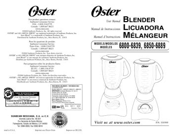 oster 6850 blenders owners manual Reader