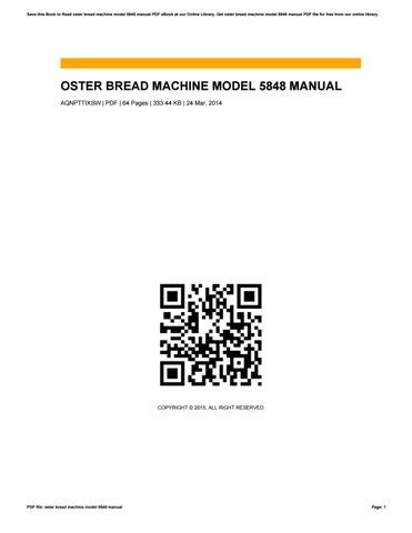 oster bread maker 5848 manual Reader
