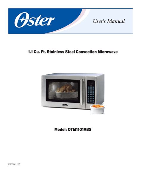 oster convection oven user manual PDF