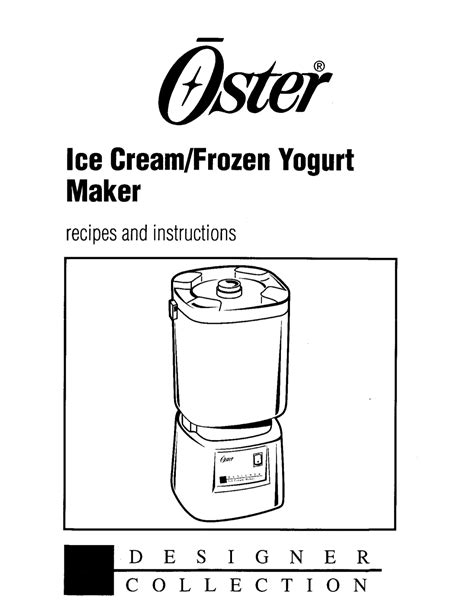 oster ice cream maker manual PDF