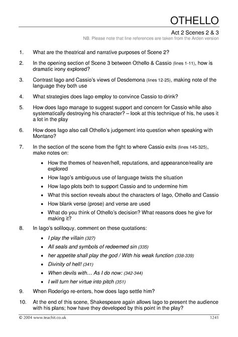 othello act 2 answers Doc