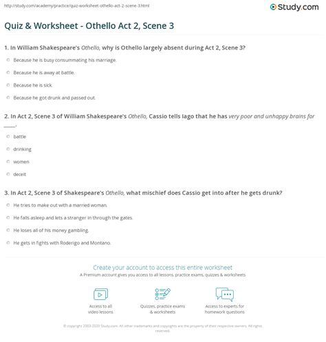 othello act 2 study guide answers Doc