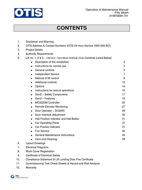 otis elevator manual guide PDF