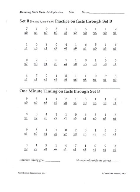otter creek math timed tests multiplication Epub