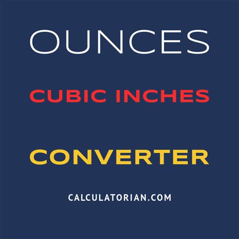 ounces to cubic inches