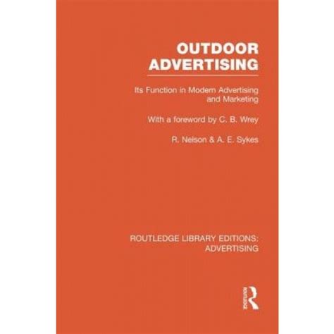 outdoor advertising routledge library editions Reader