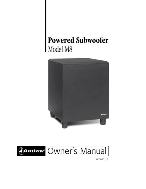 outlaw subwoofer owners manual Kindle Editon