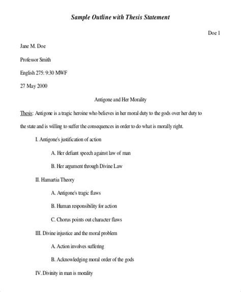 outline and thesis statement guide Reader