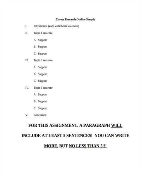 outline format for career research paper Epub