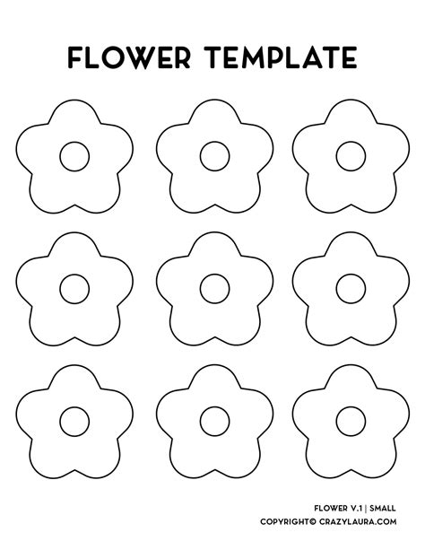 Outline Printable Flower Template