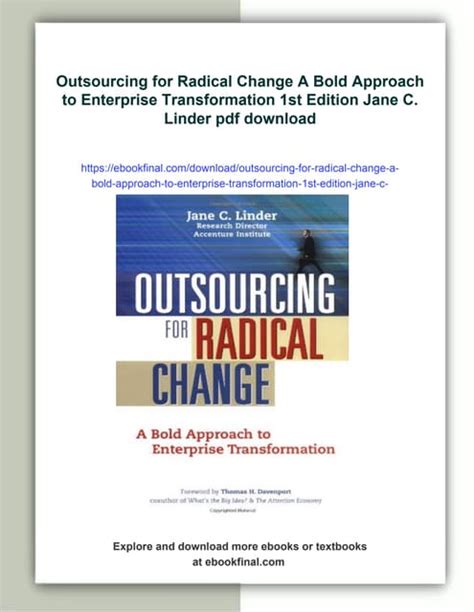 outsourcing for radical change outsourcing for radical change PDF