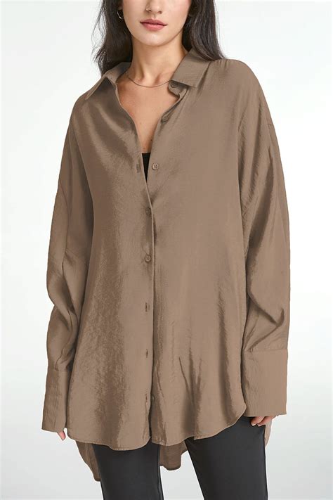 oversize button down shirt women's