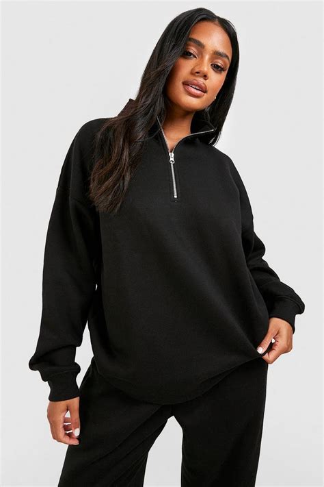 oversized half zip sweatshirt