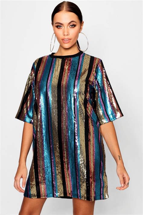 oversized sequin shirt dress