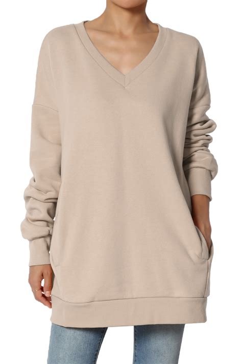 oversized v neck sweatshirt