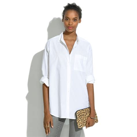 oversized white button down shirt