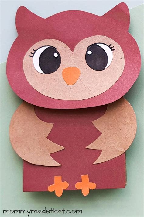 owl paper craft template PDF