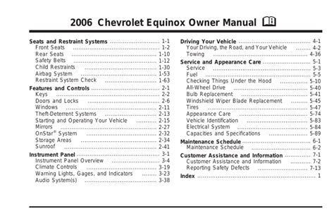 owners manual 2006 equinox Reader