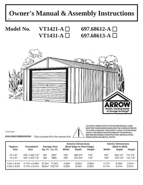 owners manual assembly instructions arrow sheds 8 Reader