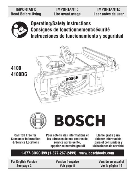 owners manual bosch table saw 4100 Kindle Editon