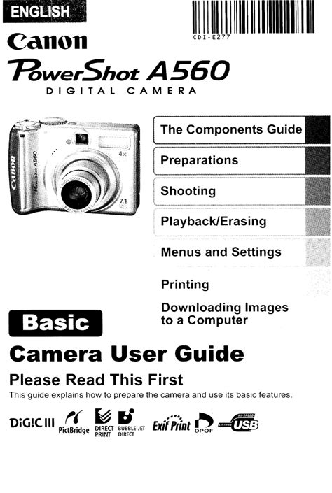 owners manual canon powershot a560 Reader