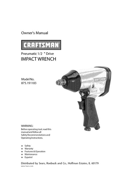 owners manual craftsman impact wrench 875199870 do Kindle Editon