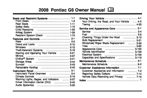 owners manual for 2008 pontiac g6 Kindle Editon