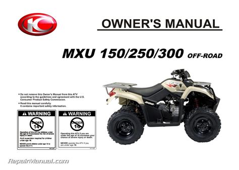 owners manual for a 2007 150 cc atv Kindle Editon