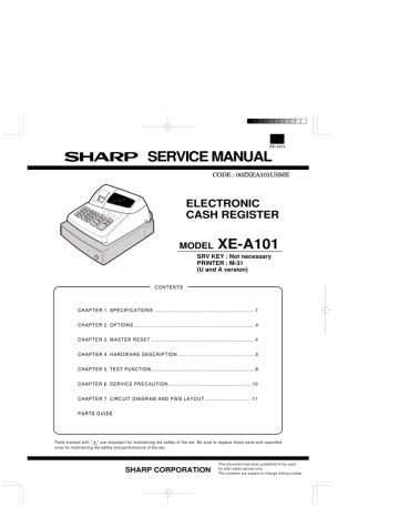 owners manual for a sharp xe a101 PDF