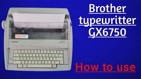 owners manual for brother typewriter gx6750 Epub