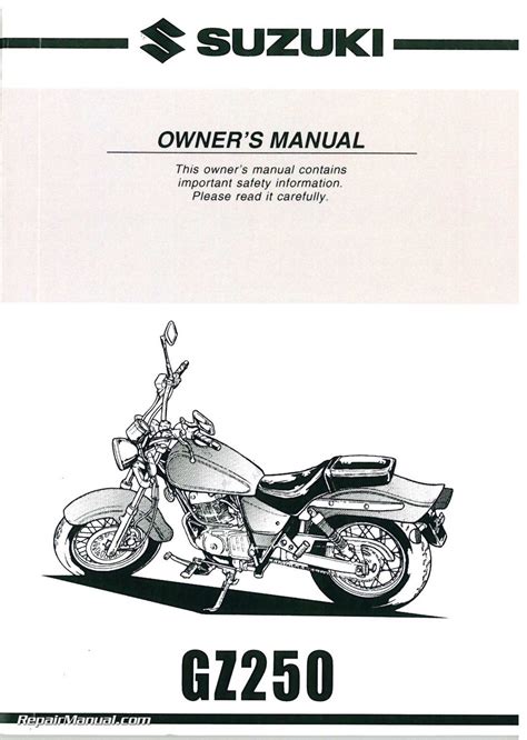 owners manual for gz250 suzuki motorcycle Doc