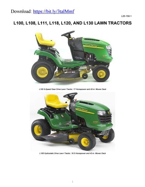 owners manual for john deere l130 PDF