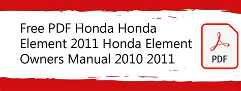 owners manual honda element Reader