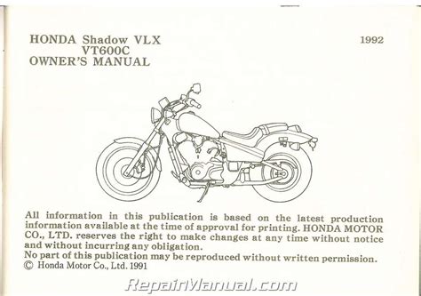 owners manual honda shadow 600 vlx Reader