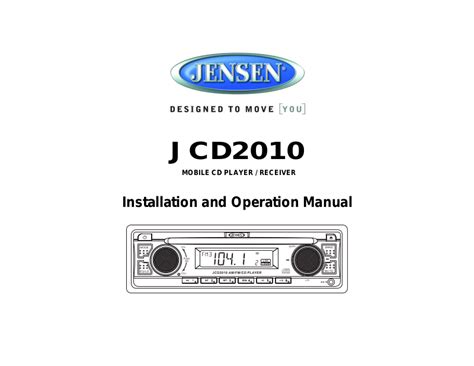 owners manual jensen jcd2010 PDF