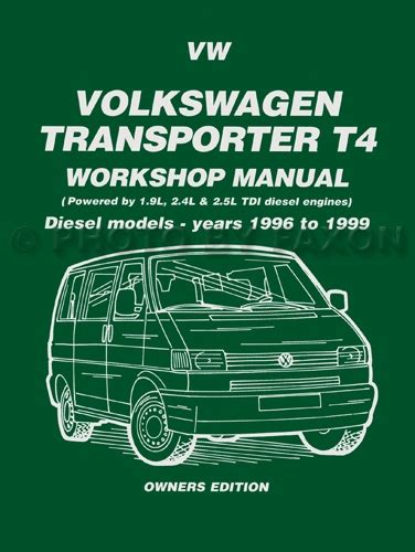 owners manual vw transporter 1999 PDF