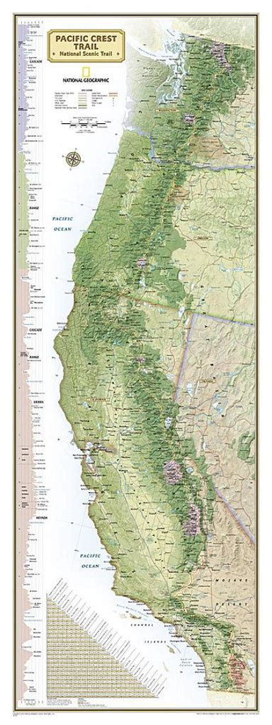 pacific crest trail wall map boxed national geographic reference map Reader