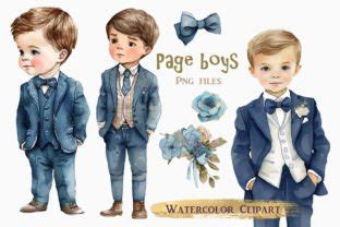 page boys clipart of 2 boys for wedding