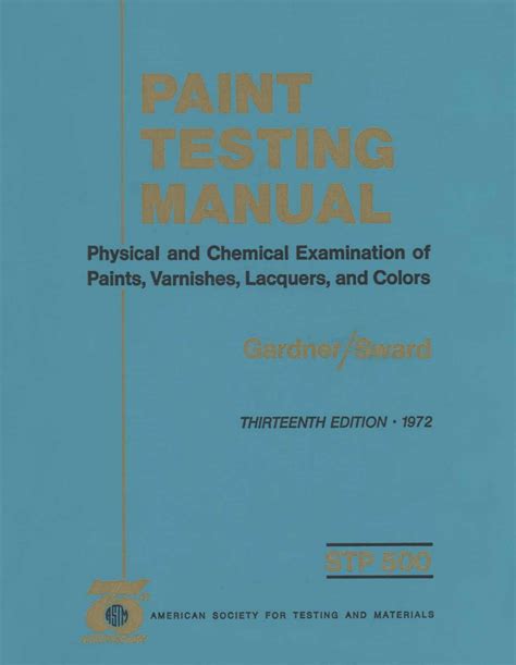 paint testing manual astm international Epub