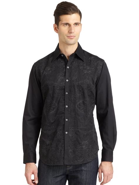 paisley black shirt