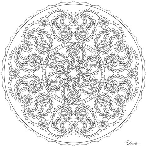 paisley spirograph designs mandala coloriage PDF