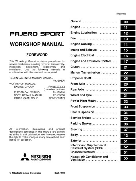 pajero 1994 workshop manual pdf Reader