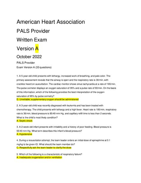 pals provider exam version Epub